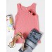 Casual Sports Round Neck Sleeveless Hollow Design Beach Wild Tank Top