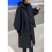 Bohemian Black Hooded Plaid Patchwork Fine Cotton Filled coats Winter