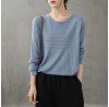 French blue clothes For Women o neck Plus Size Clothing fall top